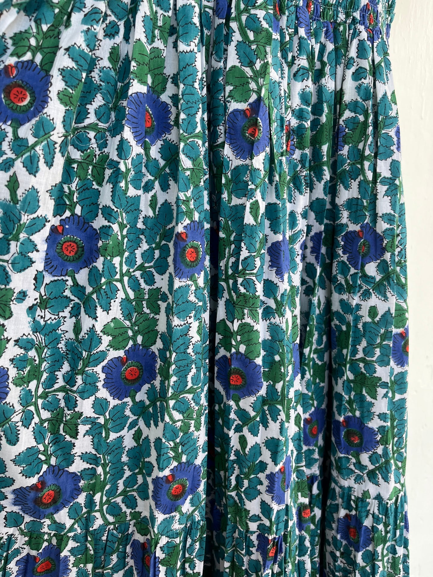 Cotton Bohemian Dress, Sleeveless Smocked Cotton Maxi, Floral Boho Maxi Dress