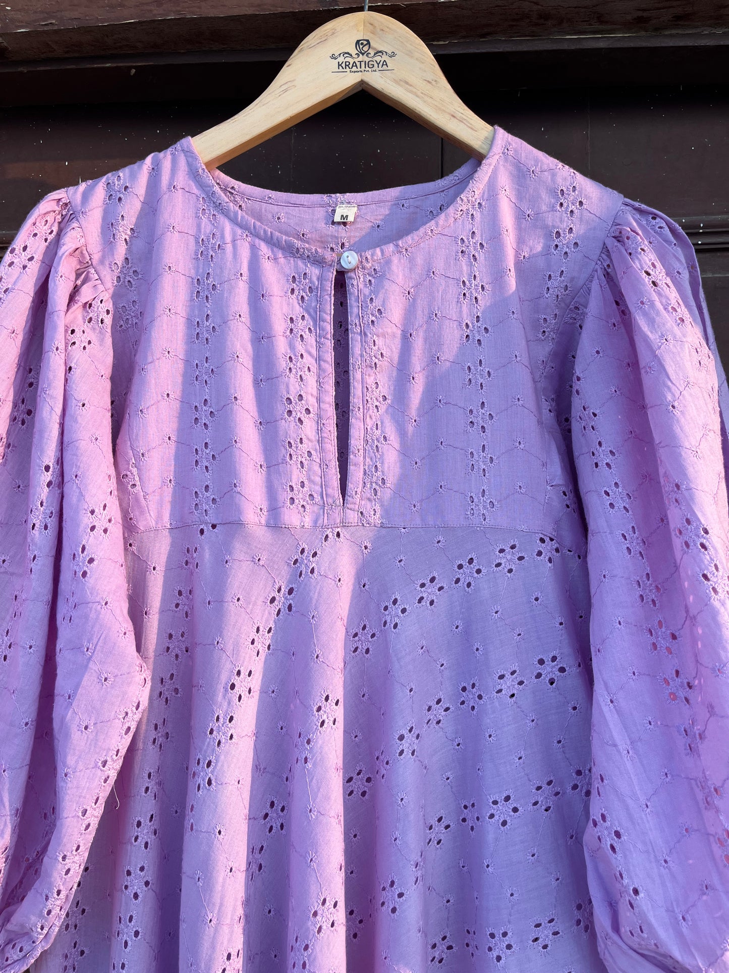 Eyelet Cotton Long Maxi Dress, Lilac Schiffli Dress, Smocked Dress
