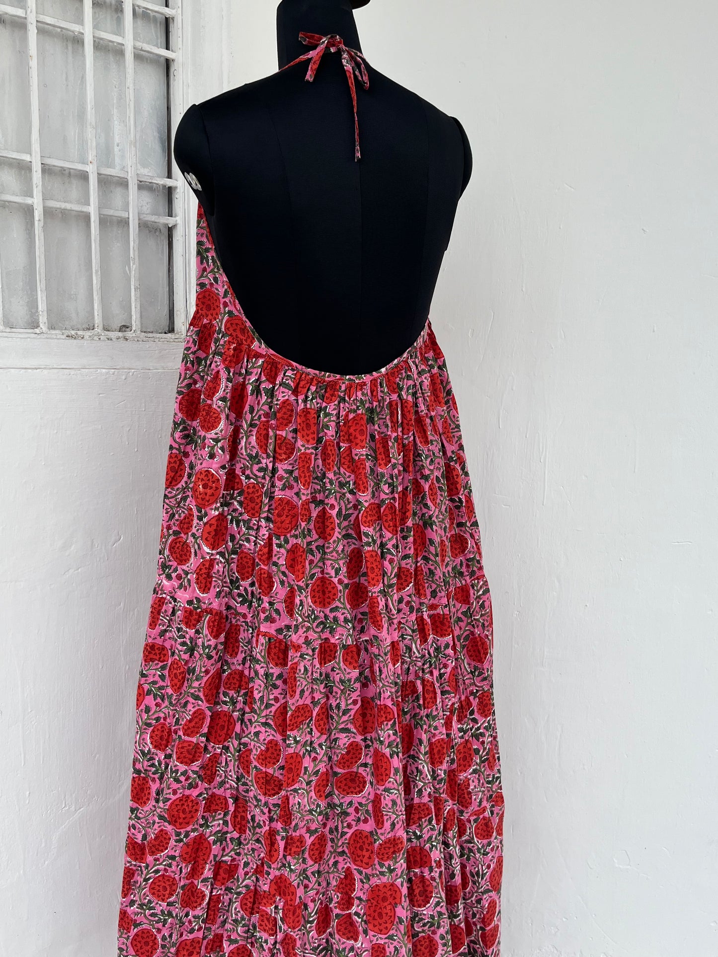 Backless Cotton Long Maxi Dress, Boho Women's Clothing