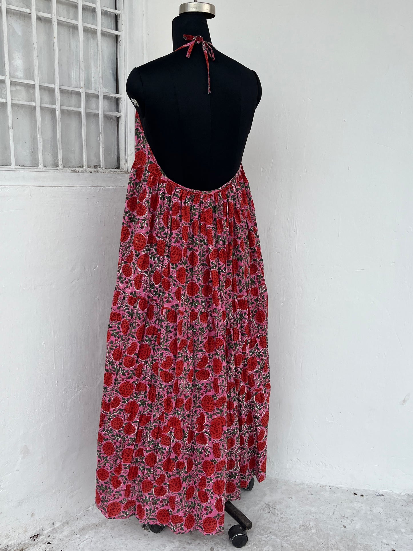 Backless Cotton Long Maxi Dress, Boho Women's Clothing