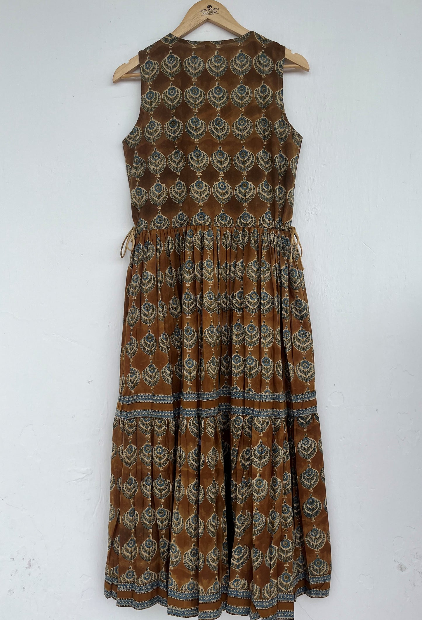 Sleeveless Boho Cotton Maxi Summer Dress - Button Up Tiered Long Dress
