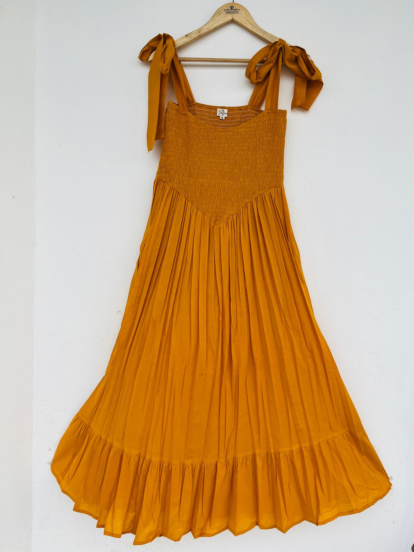 Shirred Cotton Maxi Dress, Summer Dresses For Women