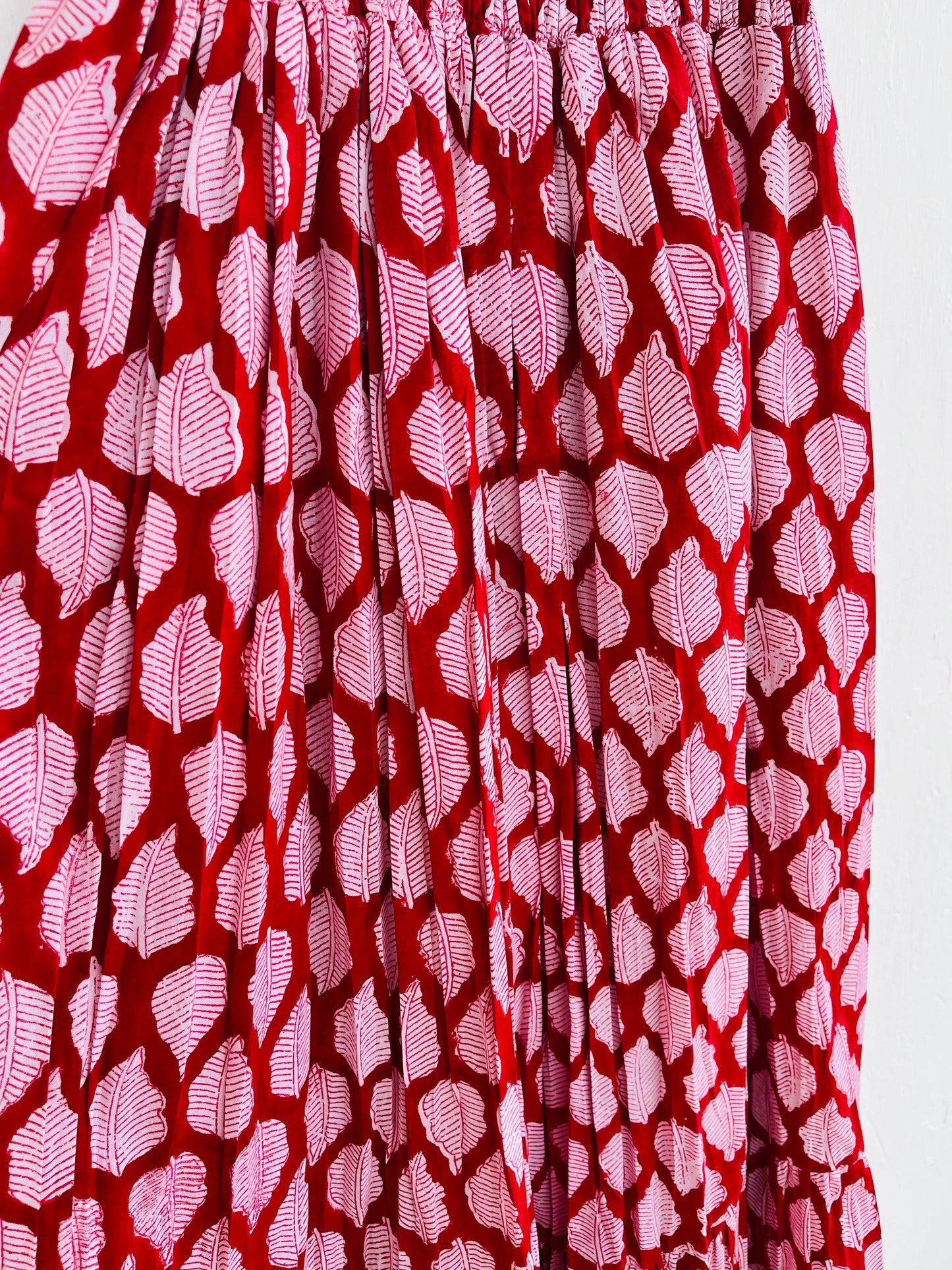 Smocked Cotton Maxi Summer Dress, Hand Block Printed Maxi
