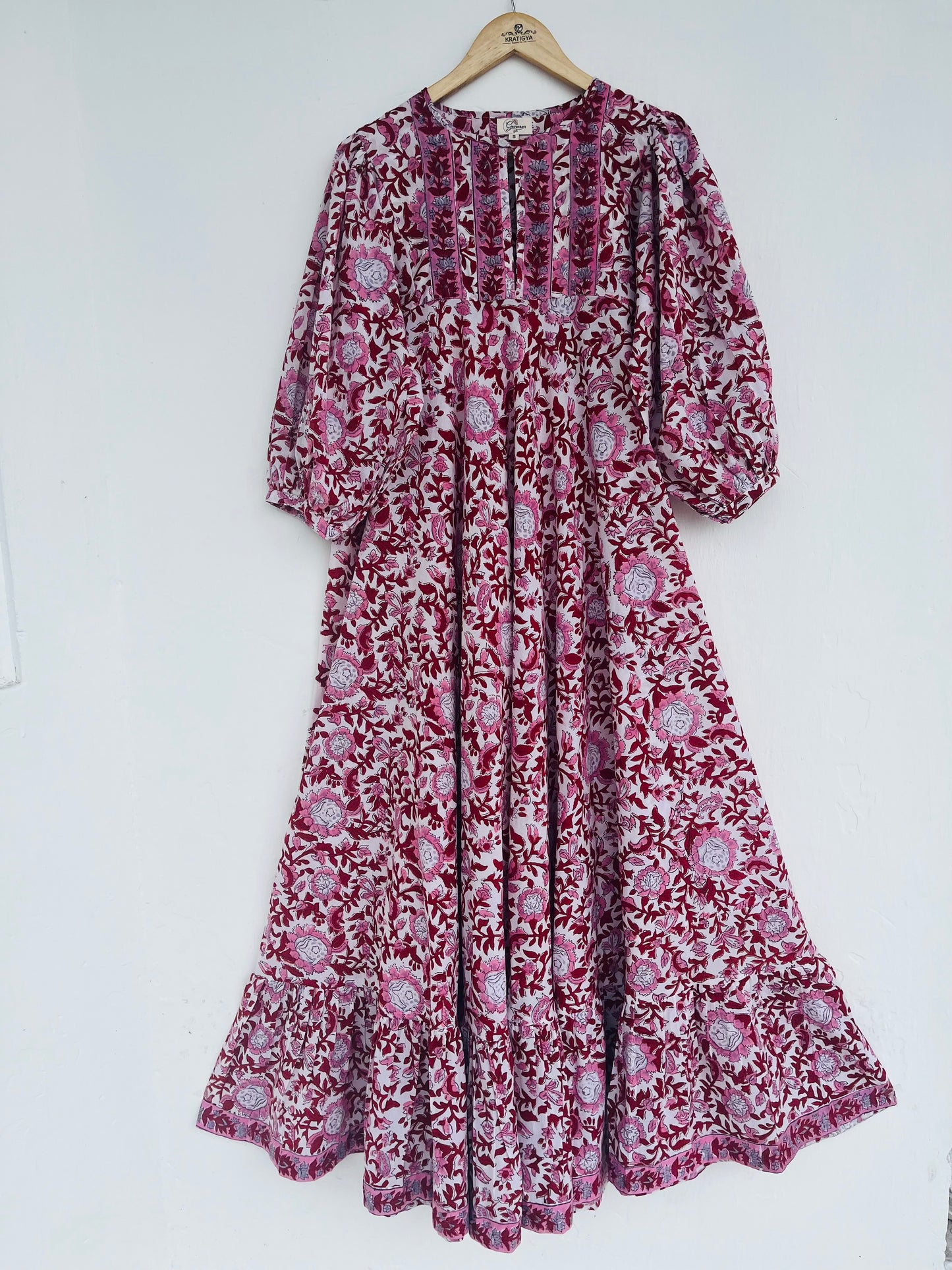 Summer Cotton Dress for Women, Hand Block Printed Boho Dress