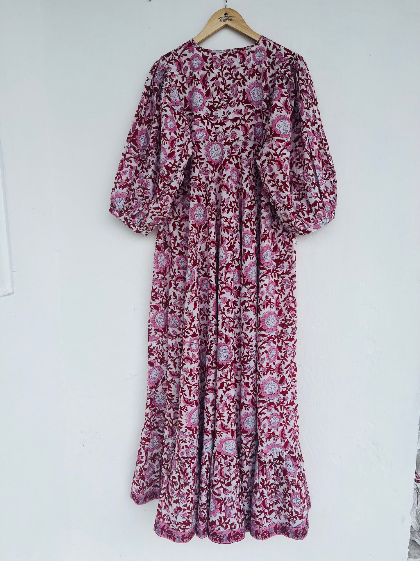 Summer Cotton Dress for Women, Hand Block Printed Boho Dress