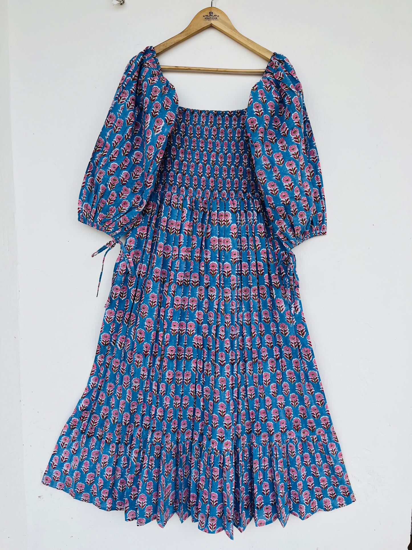 Boho Floral Smocked Tiered Maxi Dress