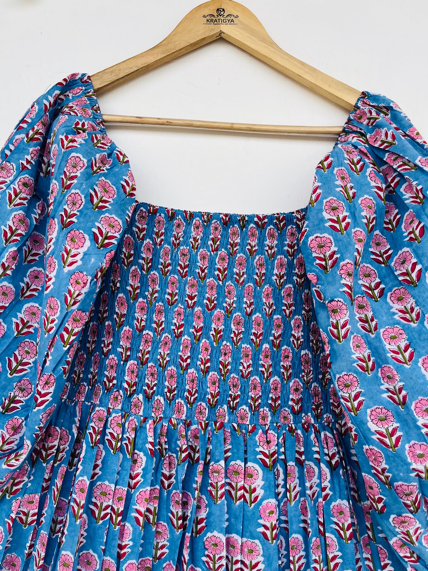 Boho Floral Smocked Tiered Maxi Dress