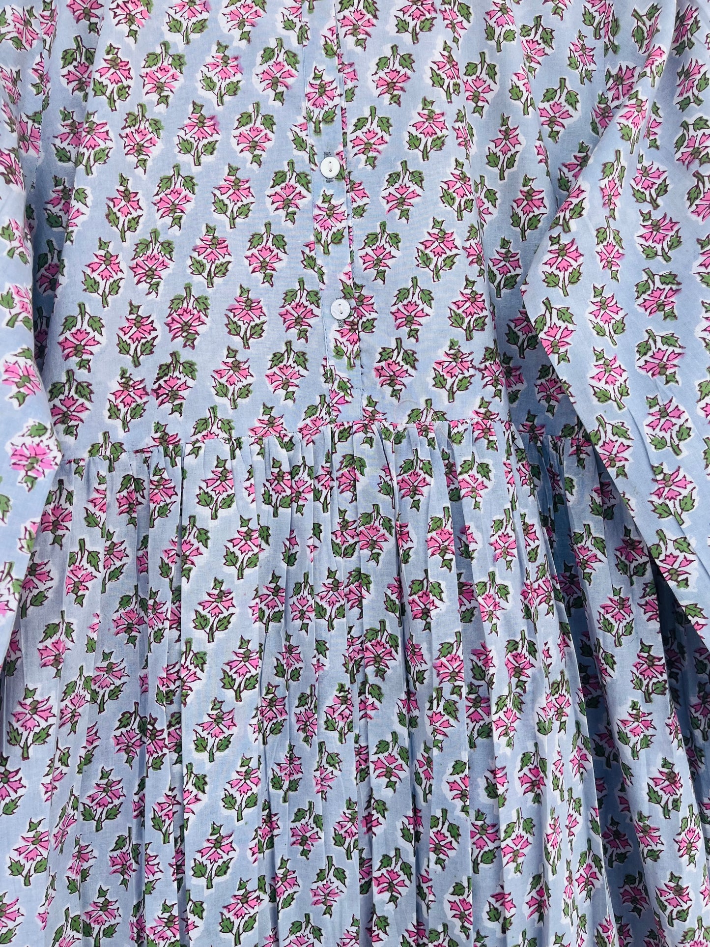 Cotton Long Sleeve Button-Down Maxi Dress
