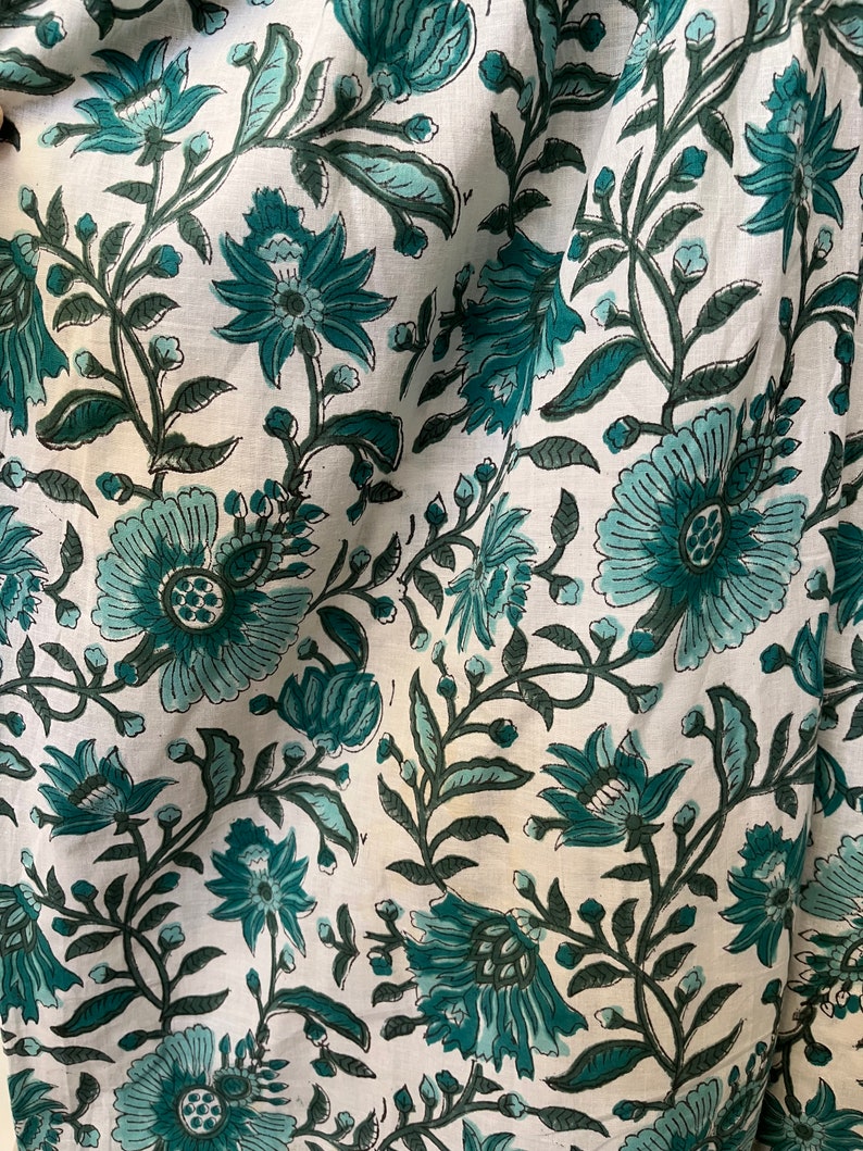 Green floral printed jumpsuit - Indian cotton long outfit