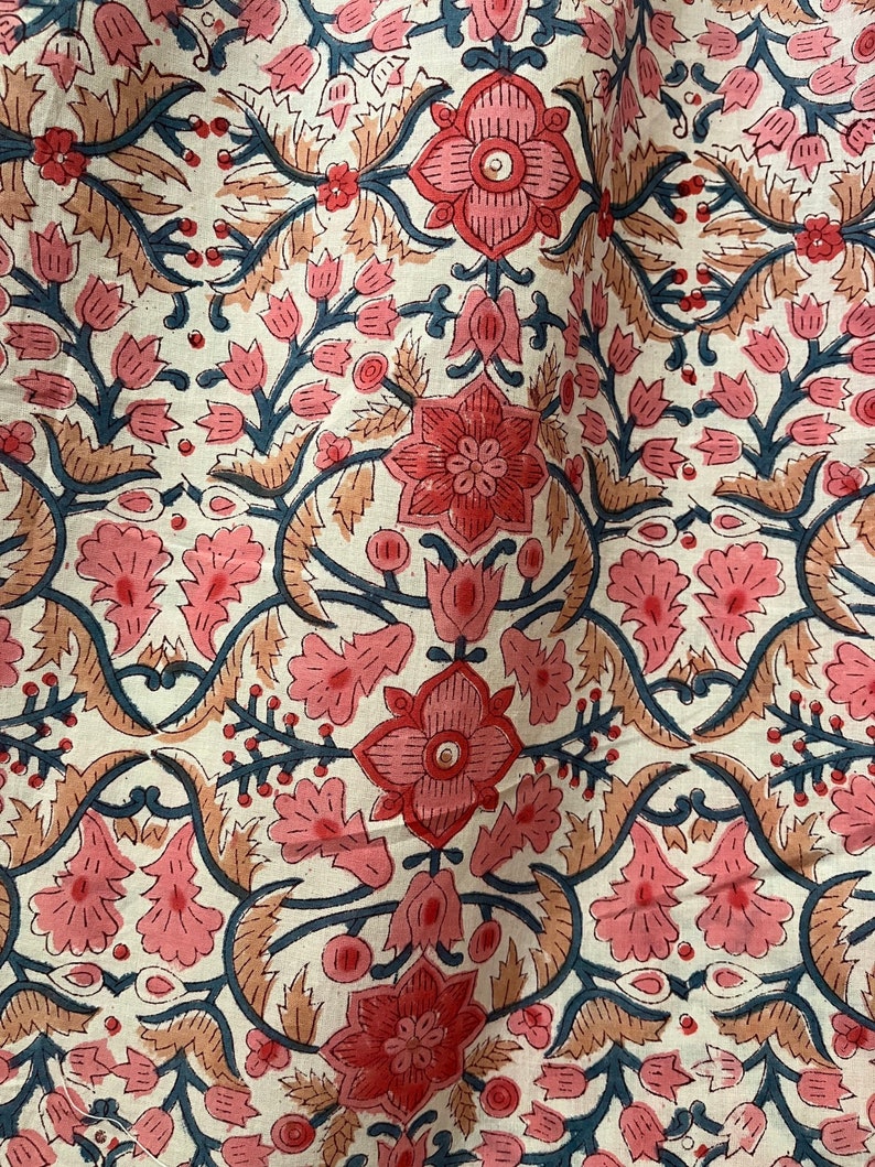 Floral printed kaftan | beachwear dress | hand block print cotton kaftan | women's cover-ups