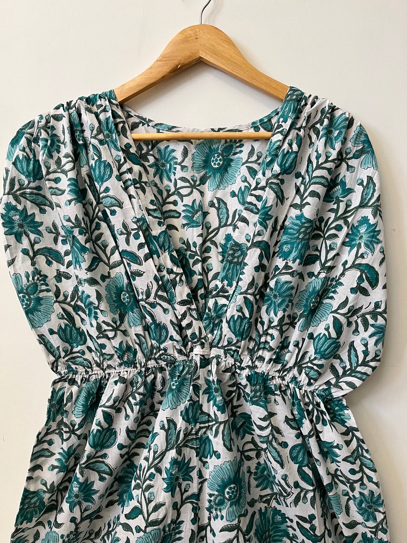 Green floral printed jumpsuit - Indian cotton long outfit