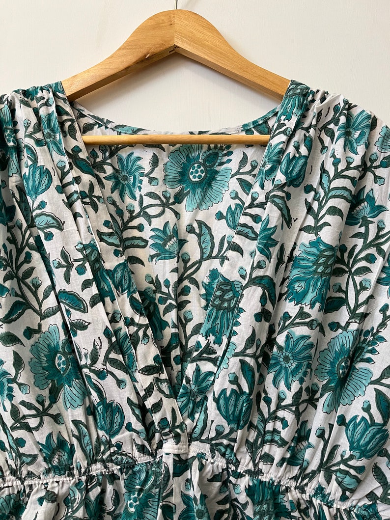Green floral printed jumpsuit - Indian cotton long outfit