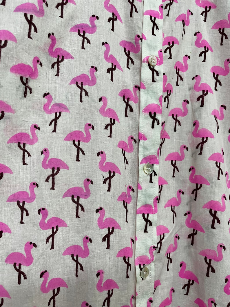 Pink neon cotton shirt | animal hand block printed shirt | neon animal print shirt | cotton unisex shirt