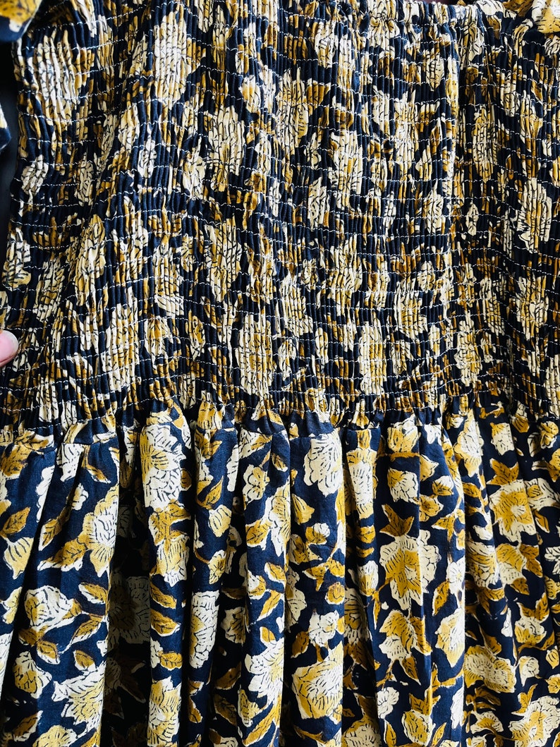 Block print dress | cotton bagru printed dress | bohemian midi dress