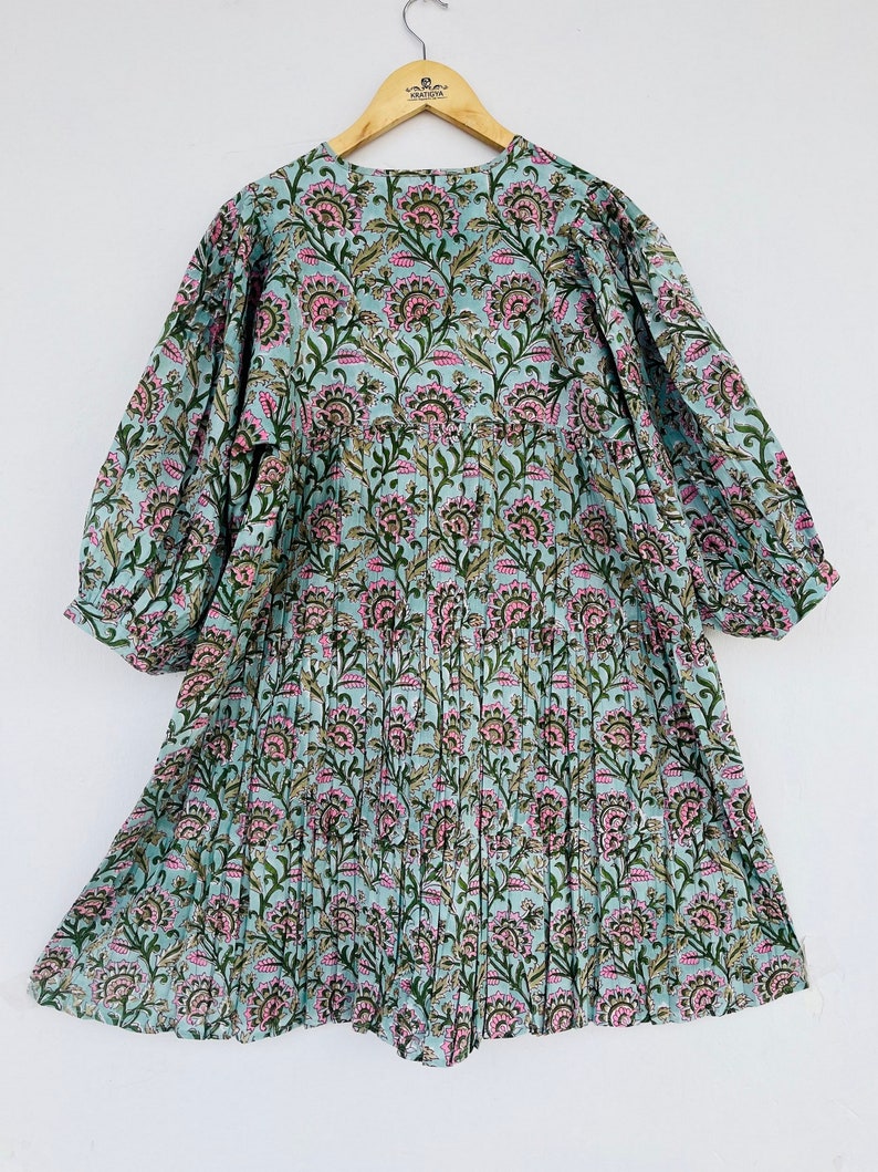 Block print dress | cotton floral printed dress | bohemian midi dress