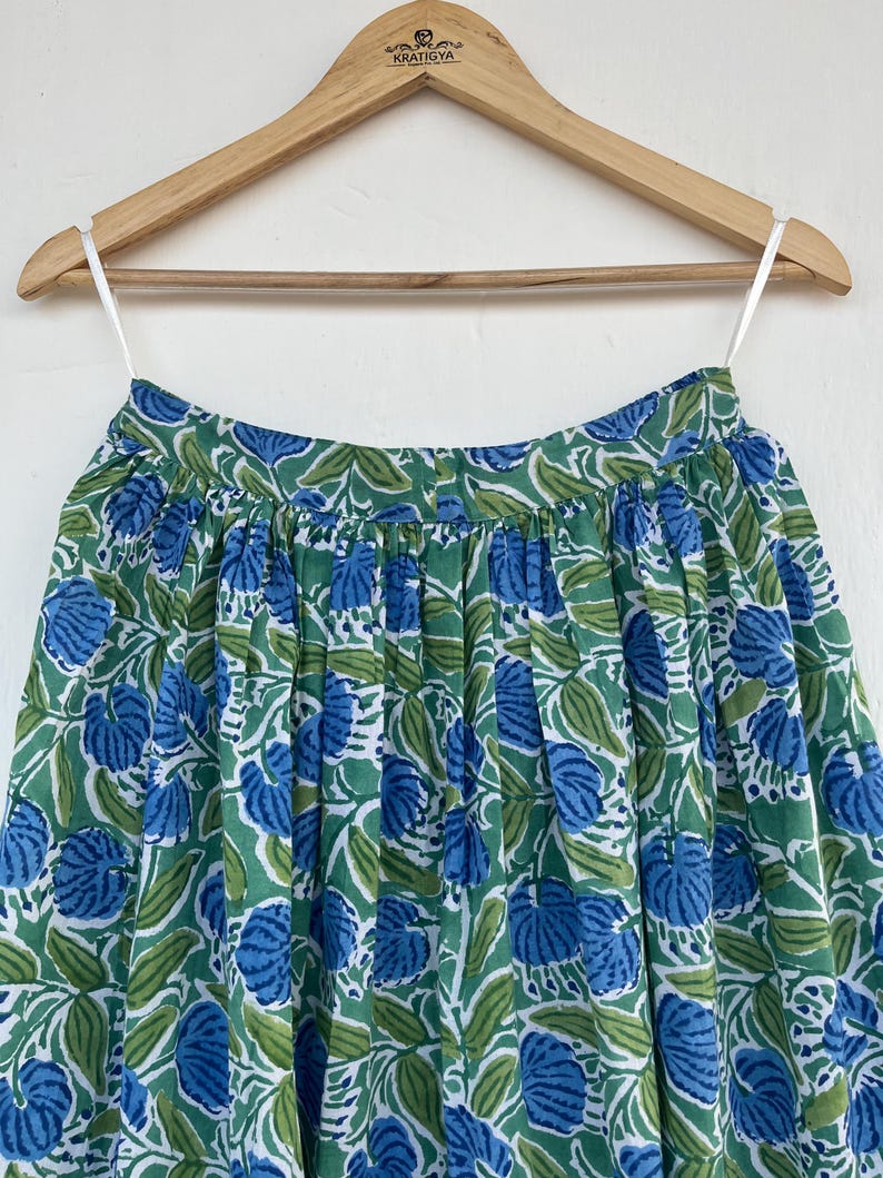 Floral Printed Cotton Maxi Skirt, Boho Long Skirt