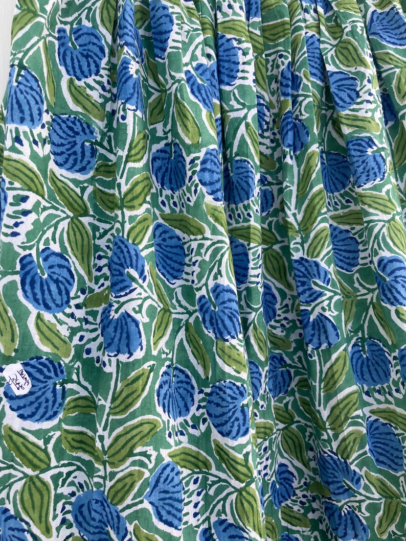 Floral Printed Cotton Maxi Skirt, Boho Long Skirt