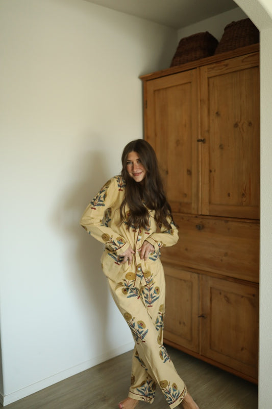 Hand Block Printed Boho Cotton Sleepwear Set