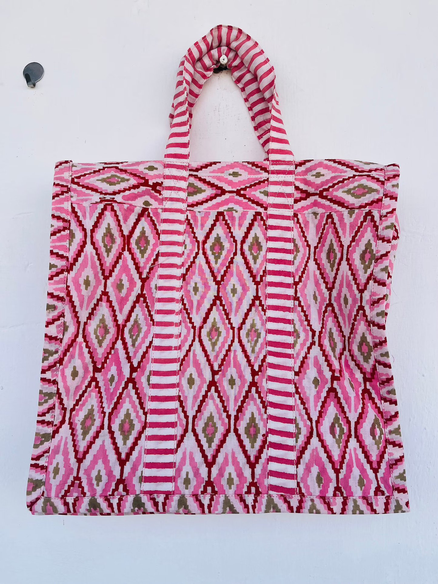 Cotton hand block printed bags | washable cotton bags | small shopping bags