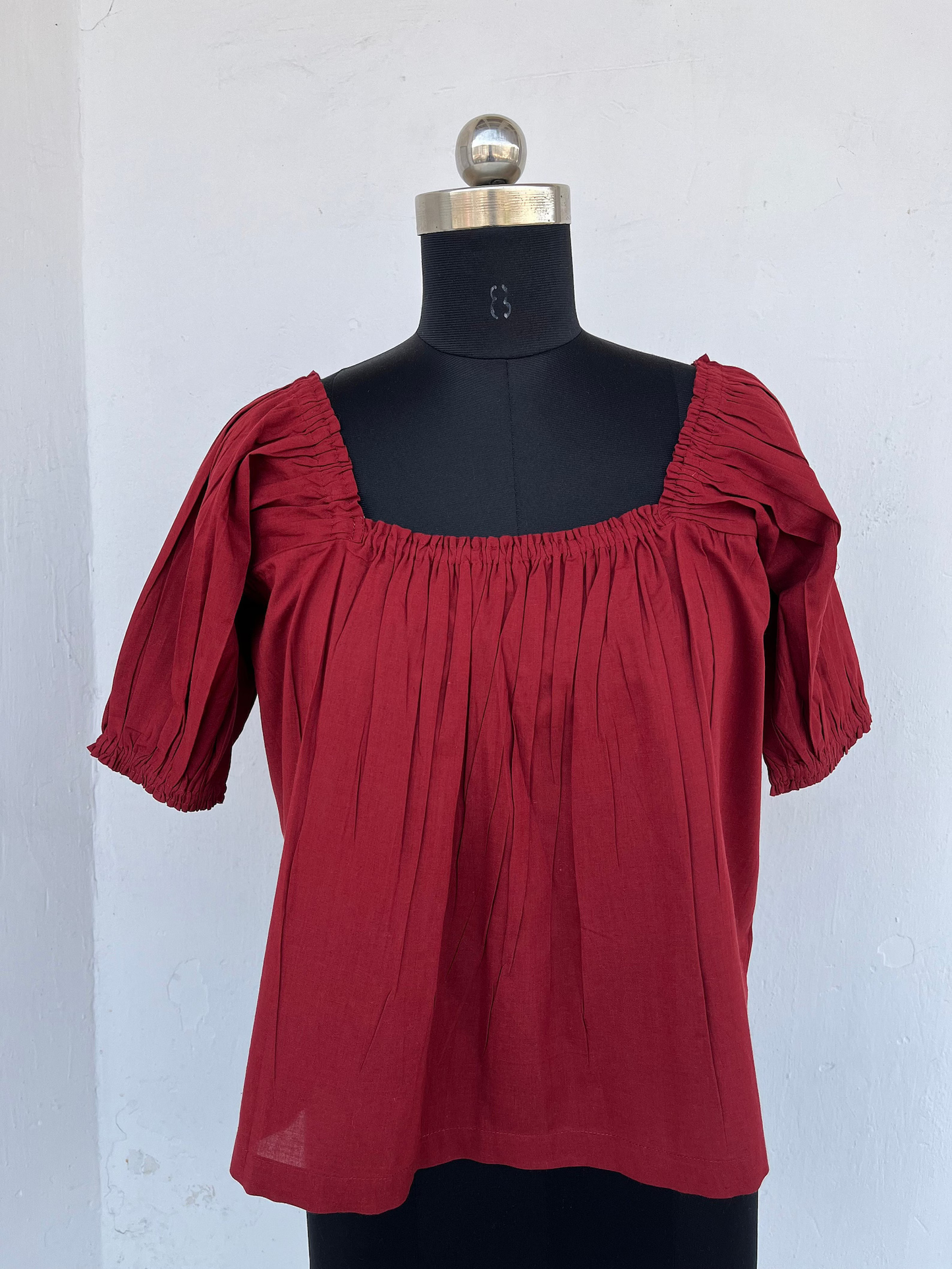 Red solid cotton blouse | party wear tops | indian cotton top