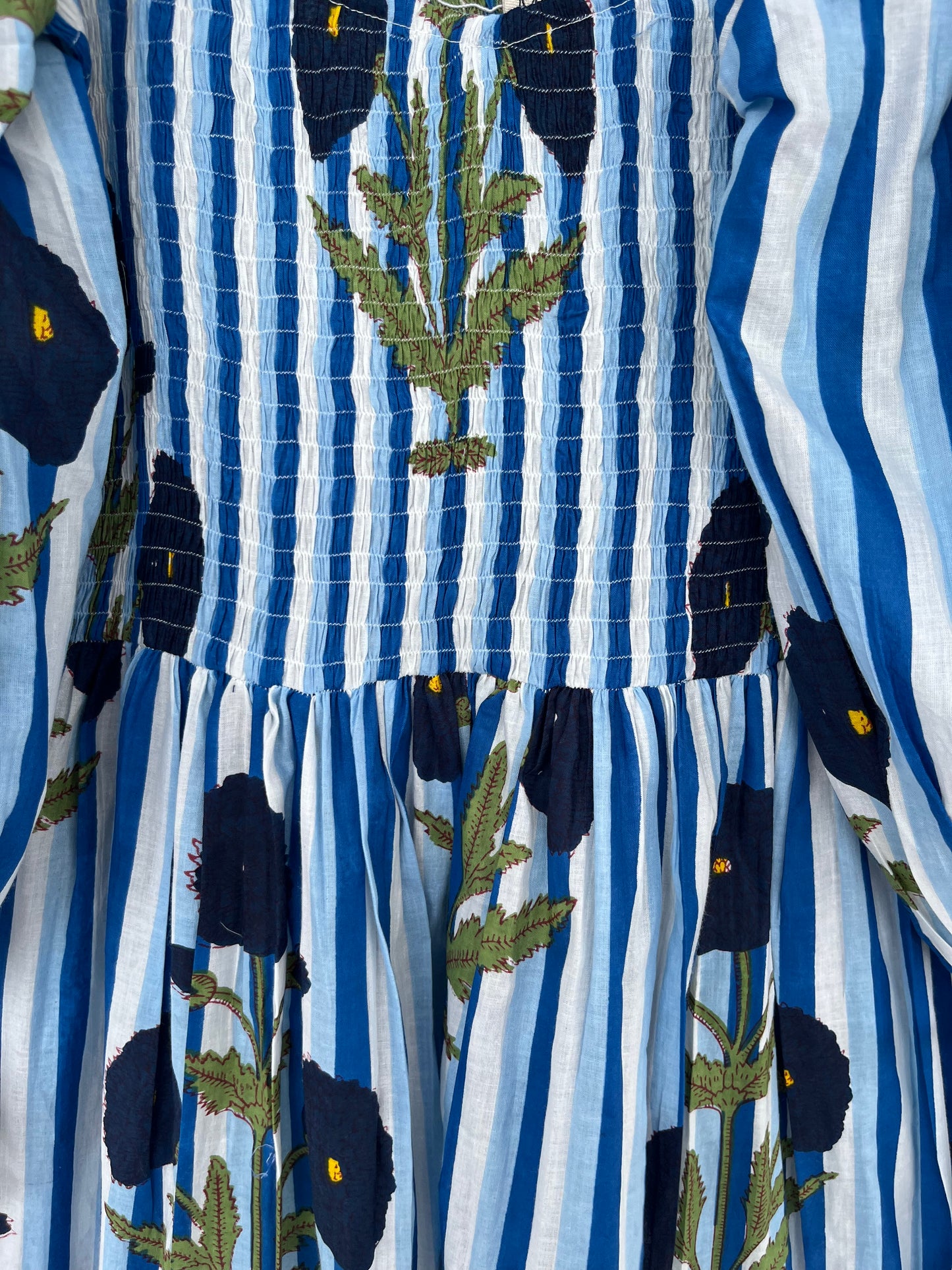 Blue Floral Boho Summer Maxi Dress