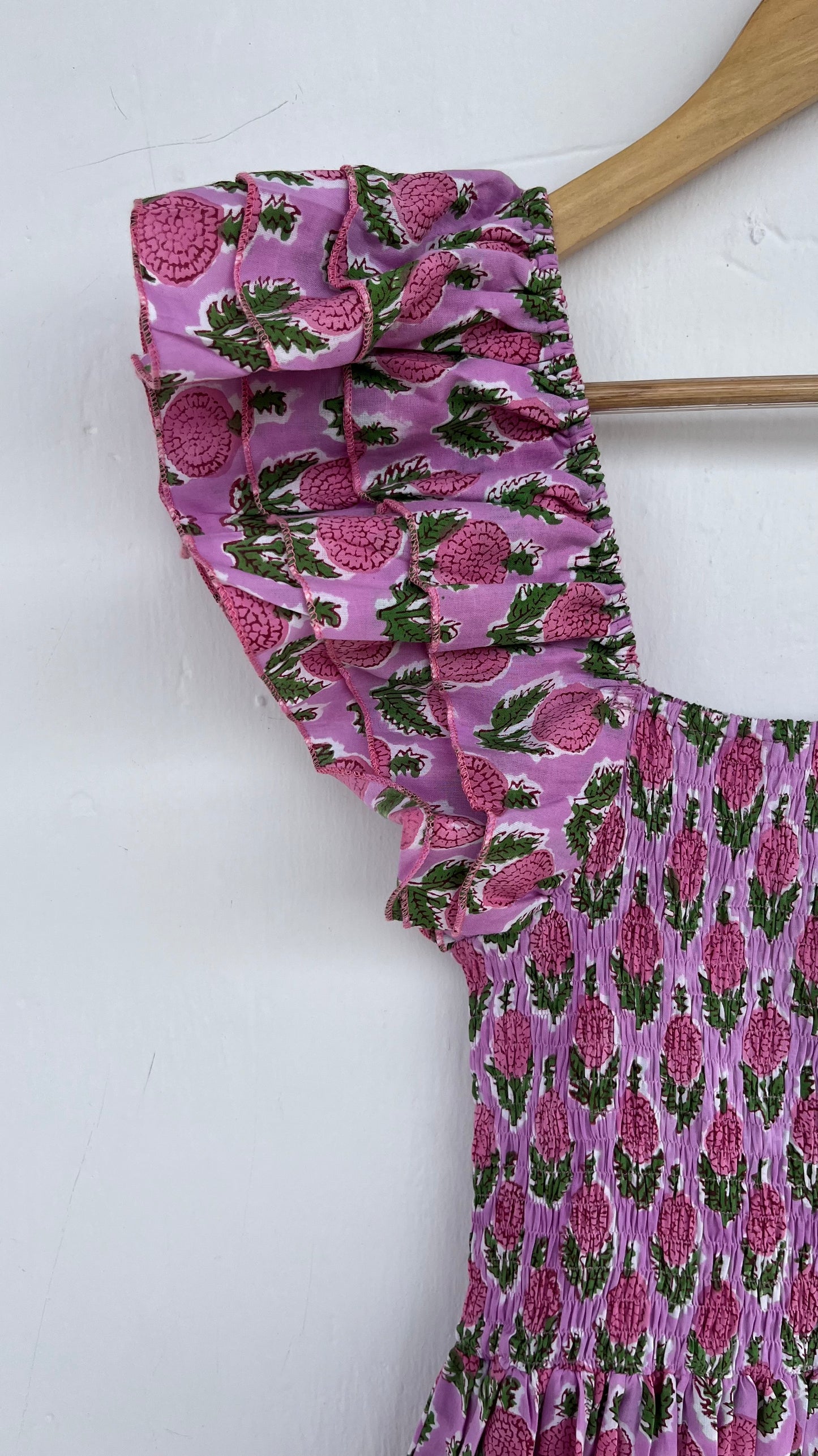 Purple Floral Cotton Maxi Dress | Women Partywear Dress