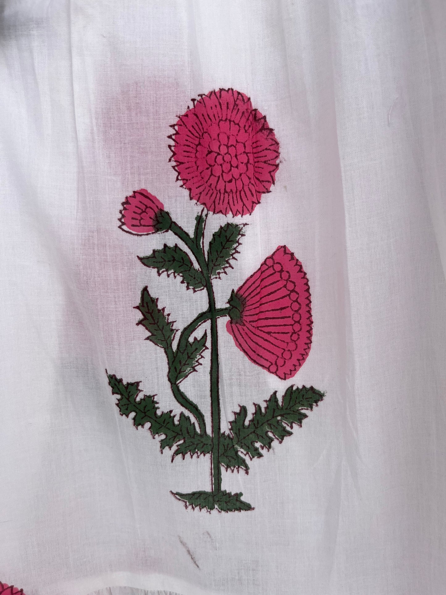 White Floral Cotton Maxi Dress for Women | Boho Handmade Dress