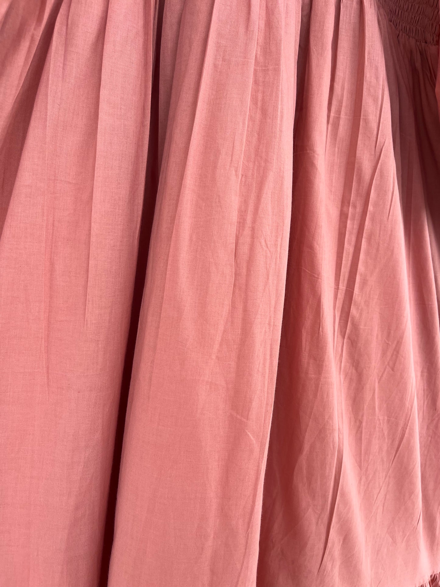 Long Sleeve Shirred Summer Cotton Maxi Dress | Bridesmaid Dresses