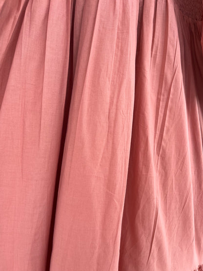 Long Sleeve Shirred Summer Cotton Maxi Dress | Bridesmaid Dresses