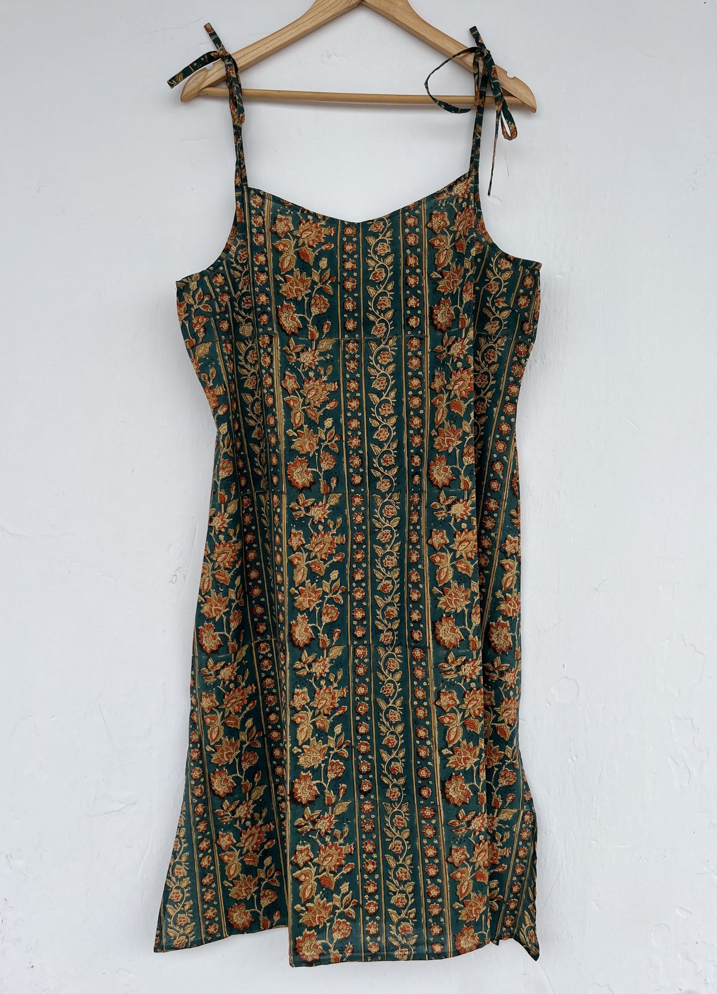 Floral Cotton Tie-Strap Midi Summer Dress for Women | Ladies Beach Dress