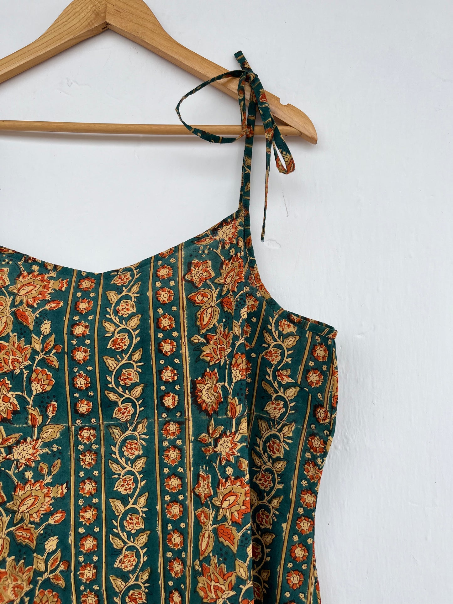 Floral Cotton Tie-Strap Midi Summer Dress for Women | Ladies Beach Dress