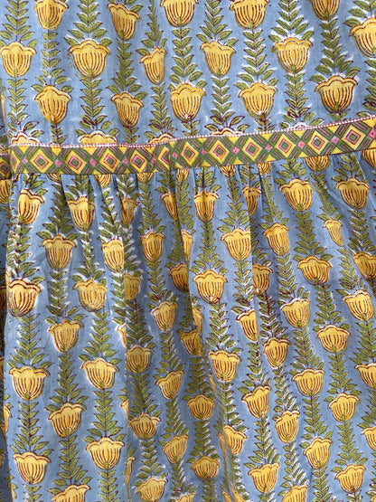Yellow Floral Tiered Maxi Dress | Ethnic Women Wear