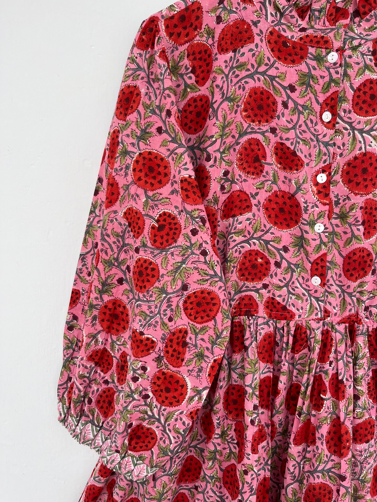 Pink Red Floral Button Up Maxi Dress | Loose Fit Summer Outfit