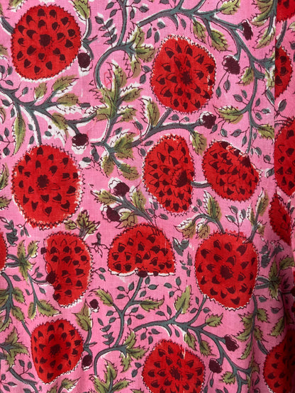 Pink Red Floral Button Up Maxi Dress | Loose Fit Summer Outfit
