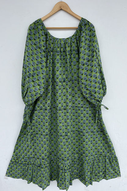 Block Printed Cotton Long Dress | Boho Summer Comfy  Dress