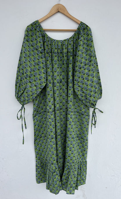 Block Printed Cotton Long Dress | Boho Summer Comfy  Dress