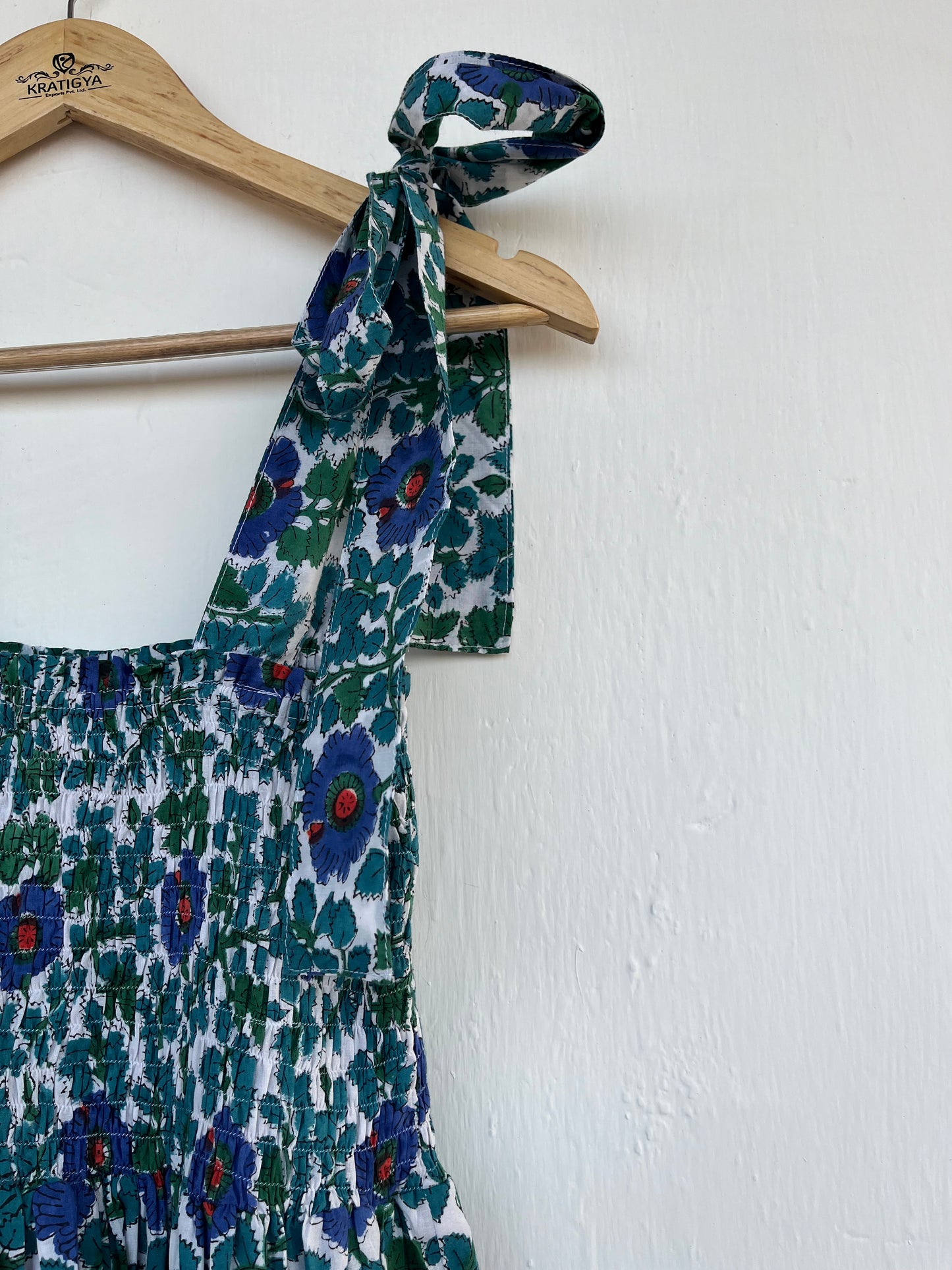 Cotton Bohemian Dress, Sleeveless Smocked Cotton Maxi, Floral Boho Maxi Dress