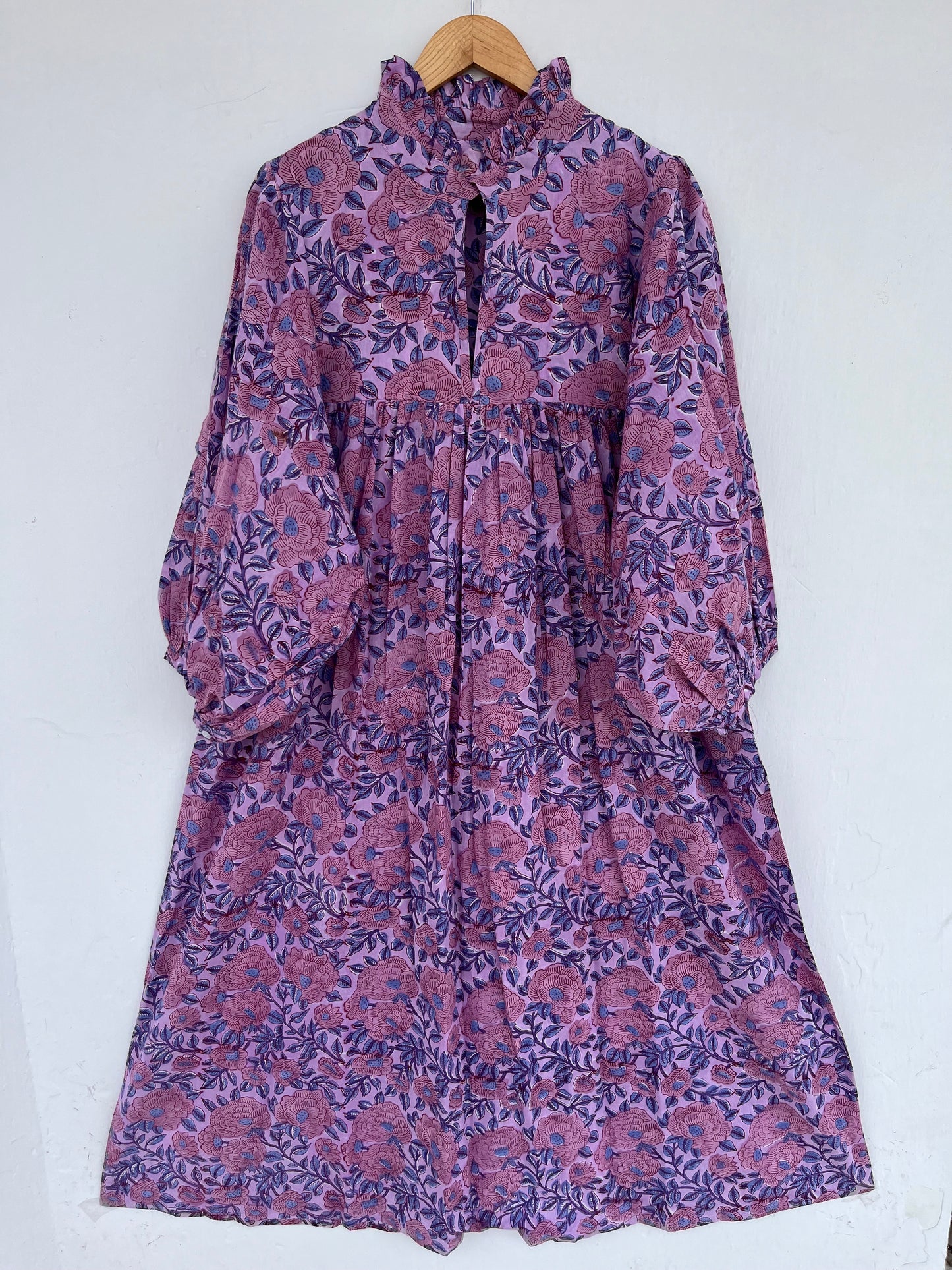Hand Block Print Floral Cotton Dress | Flowy Sustainable Summer Dress