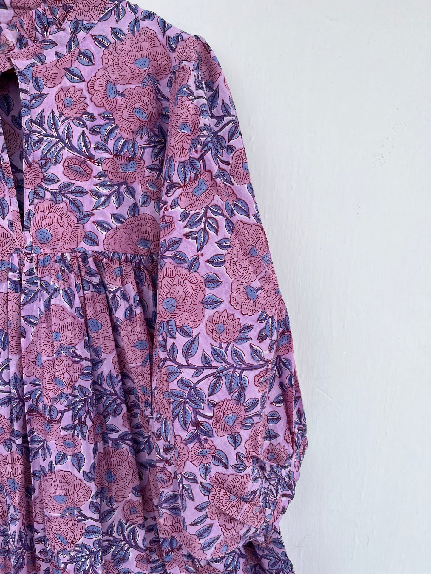 Hand Block Print Floral Cotton Dress | Flowy Sustainable Summer Dress