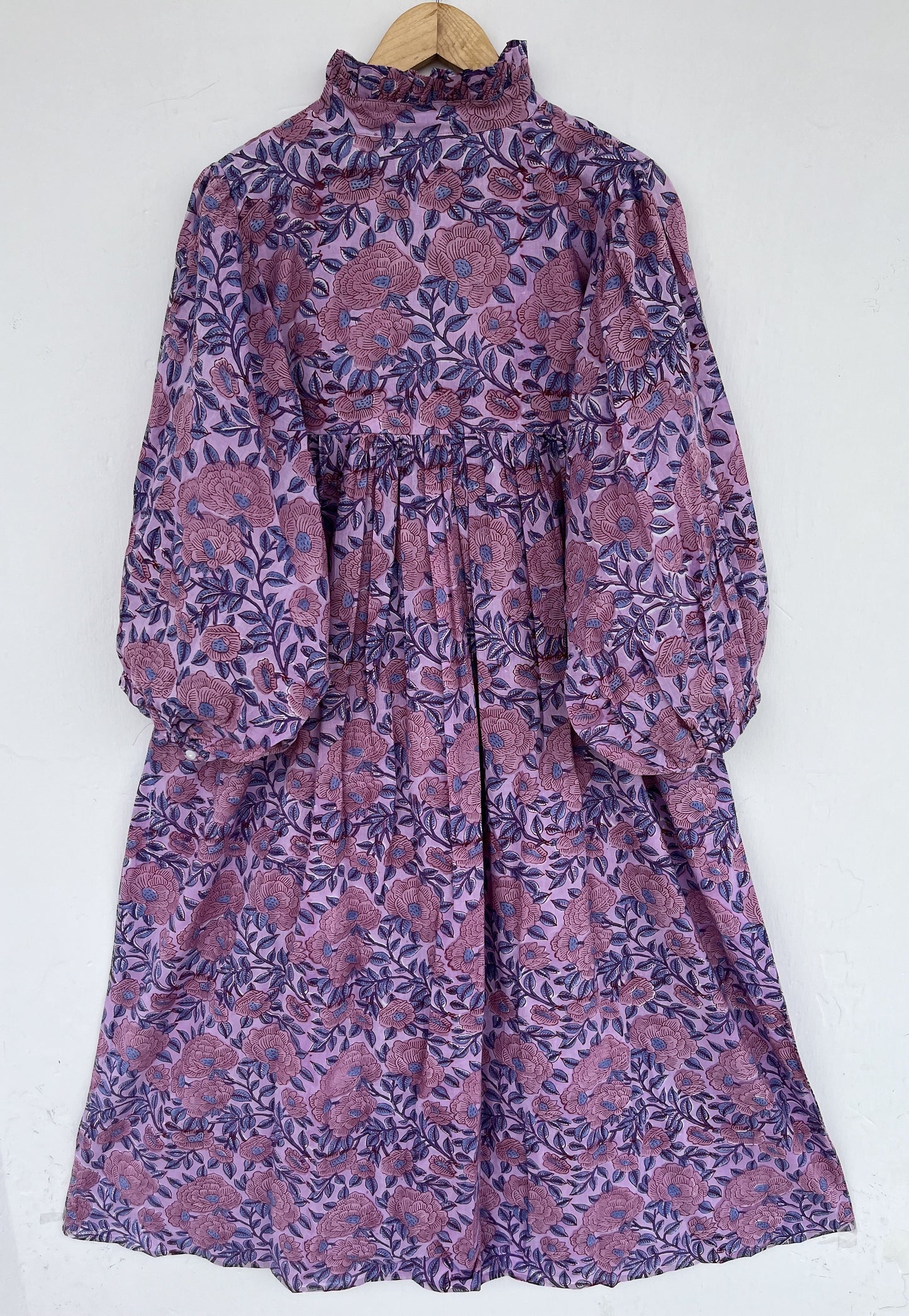 Hand Block Print Floral Cotton Dress | Flowy Sustainable Summer Dress
