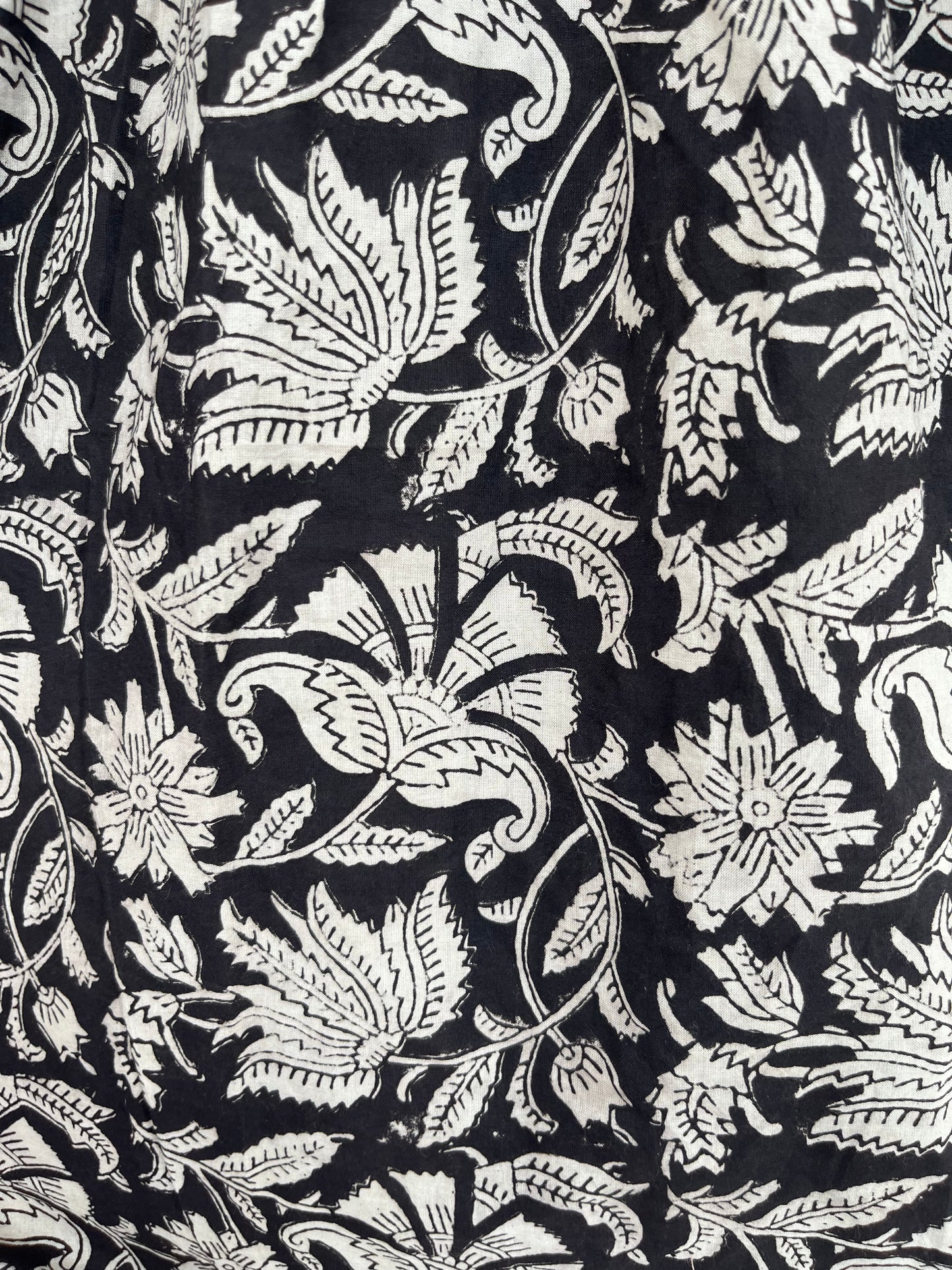Black Floral Pure Cotton Maxi Dress | Handcrafted Vintage Dress | Slow Fashion Outfit