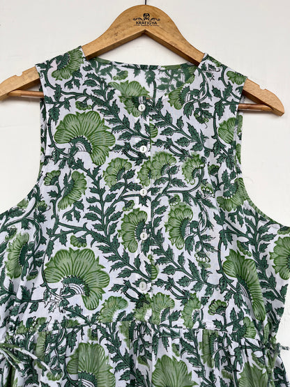 Cotton Summer Dress, Sleeveless Maxi Dress