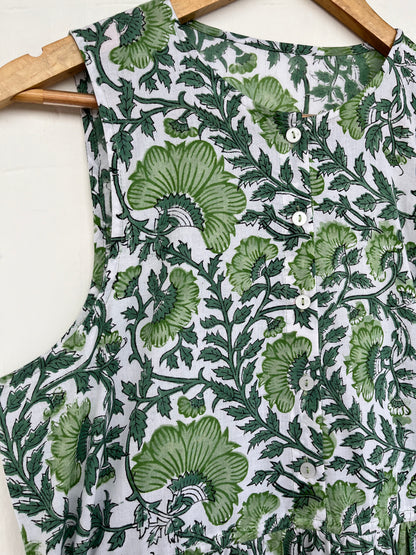 Cotton Summer Dress, Sleeveless Maxi Dress