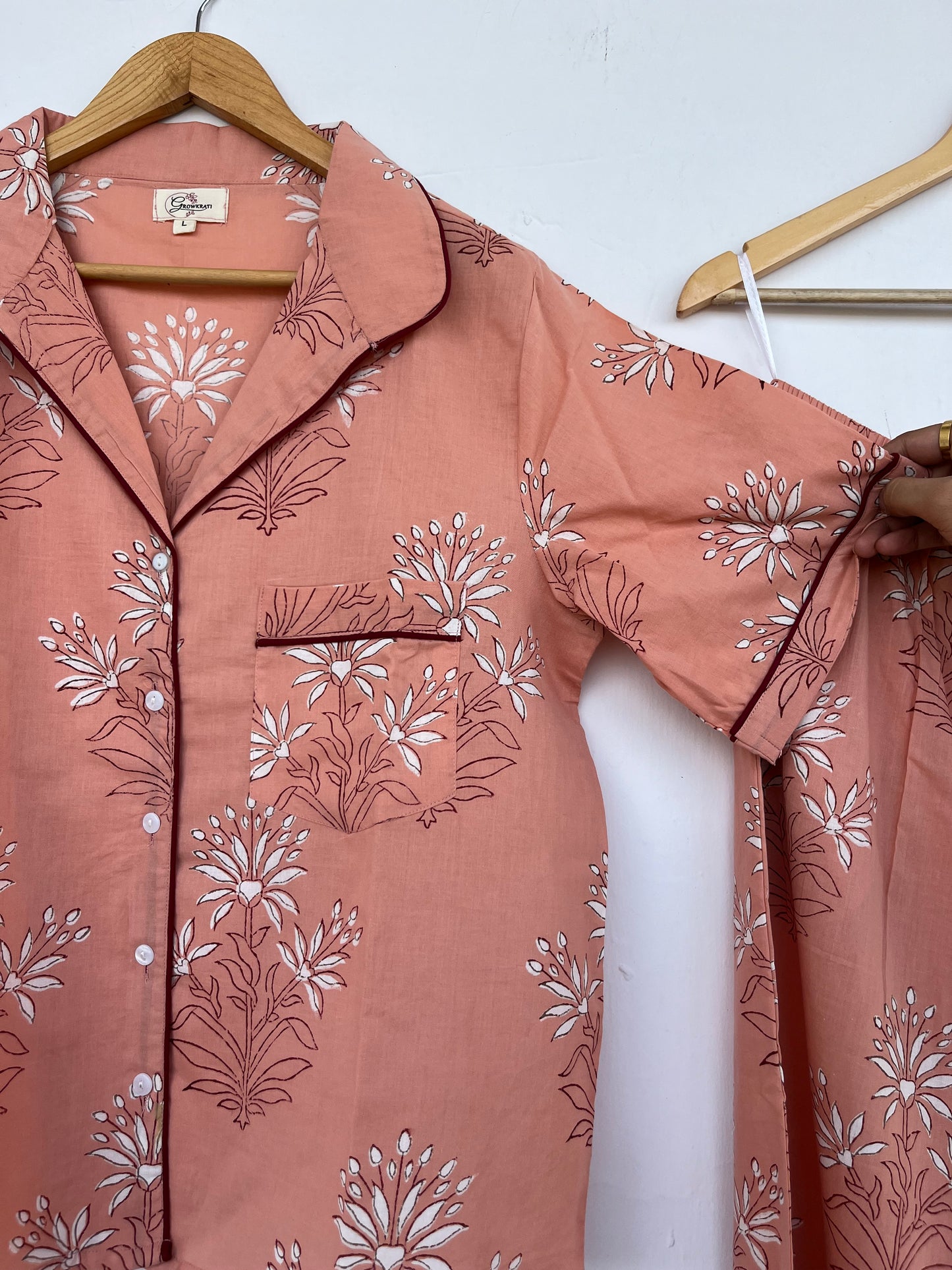 Soft Cotton Lounge Set | Handmade Cotton Women Sleepwear | Ladies Co-ord Set