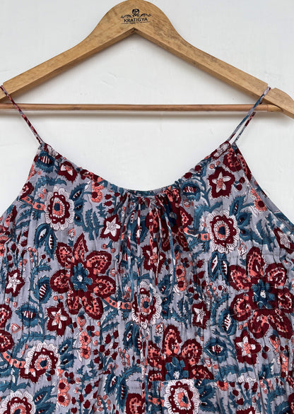 Women’s Floral Printed Sleeveless Jumpsuit - Lightweight Cotton Summer Playsuit