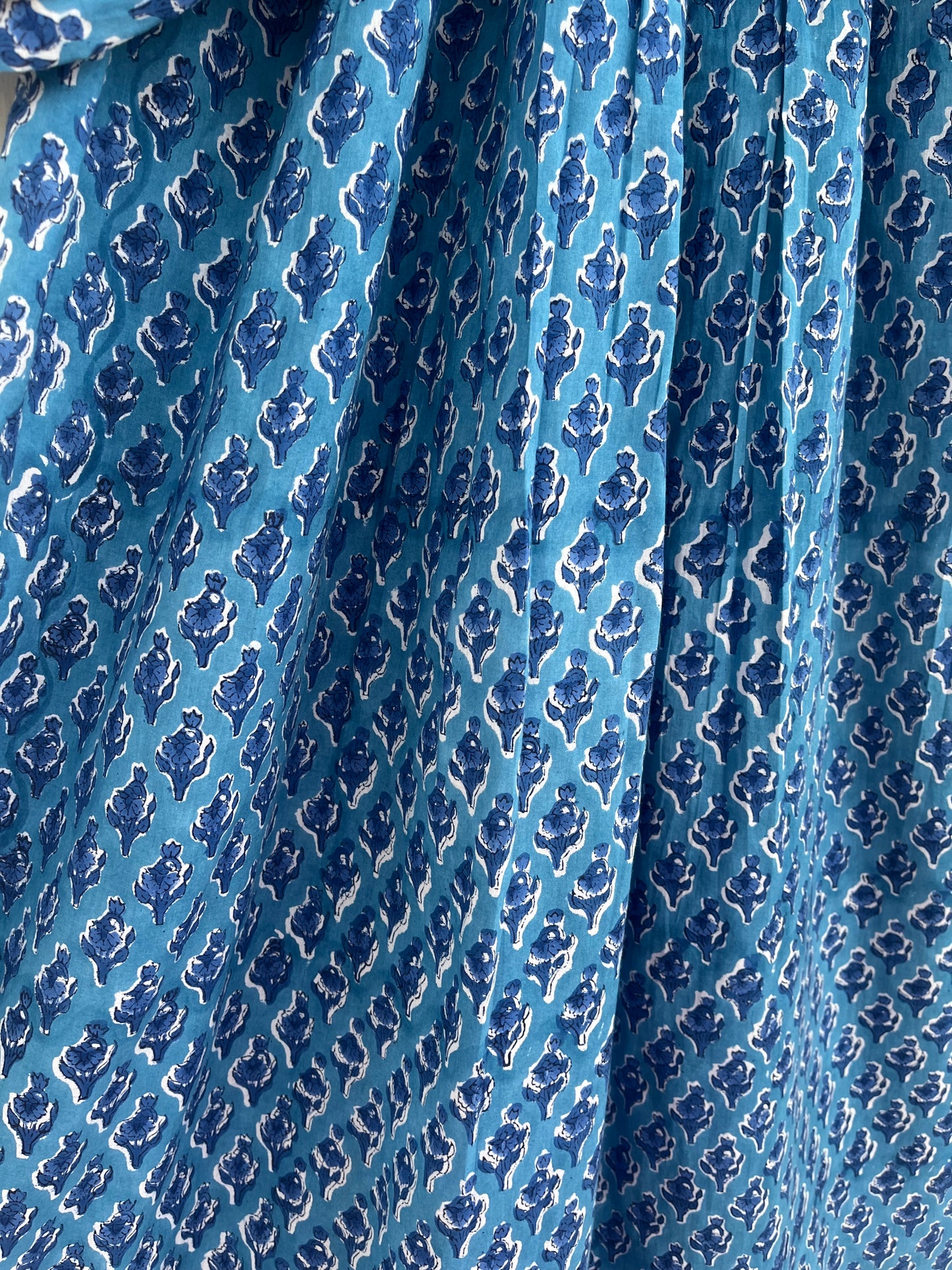 Women’s Handblock Printed Cotton Maxi Dress - Relaxed Fit Summer Casual Dress