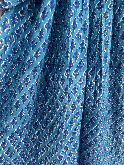 Women’s Handblock Printed Cotton Maxi Dress - Relaxed Fit Summer Casual Dress