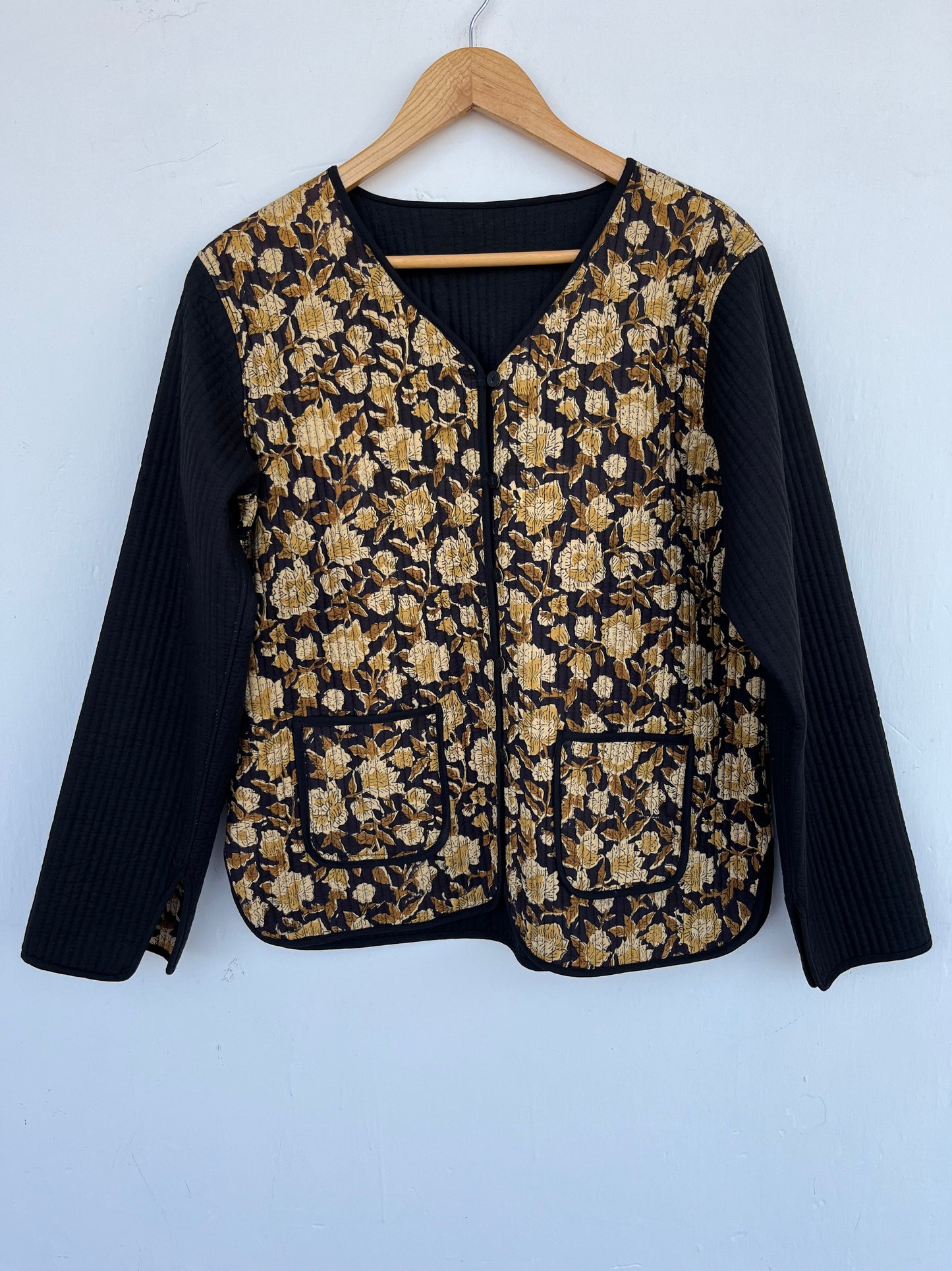 Quilted Floral Cotton Jacket | Vintage Style Boho Fall Jacket