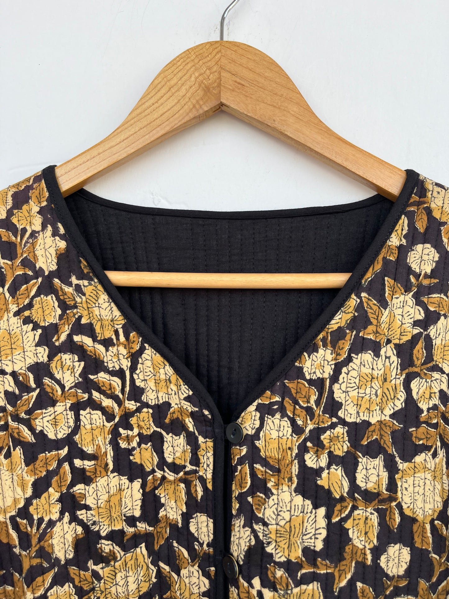 Quilted Floral Cotton Jacket | Vintage Style Boho Fall Jacket