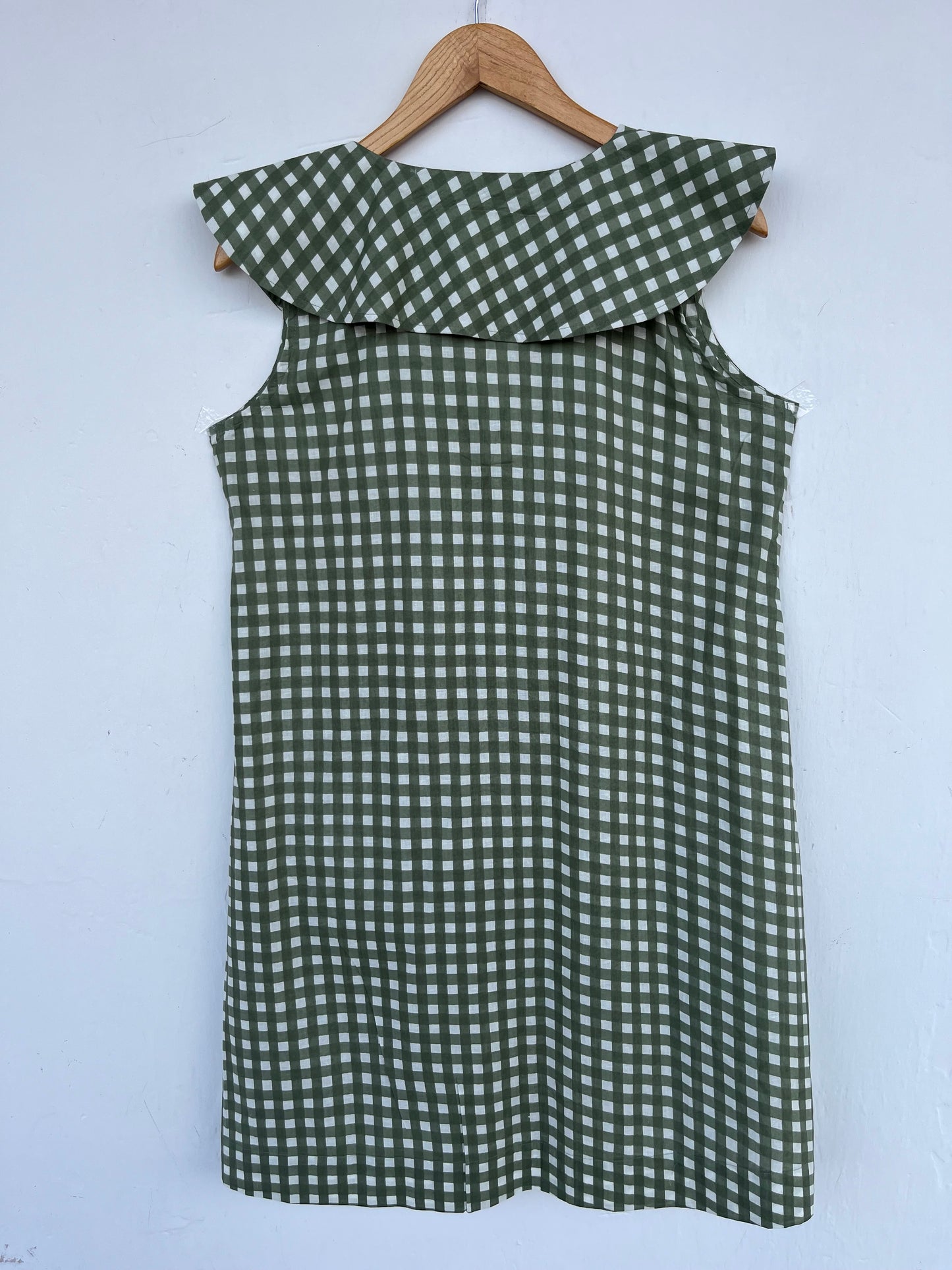 Sleeveless Button Front Summer Cotton Dress | Retro Gingham Short Dress | Boho Beachwear